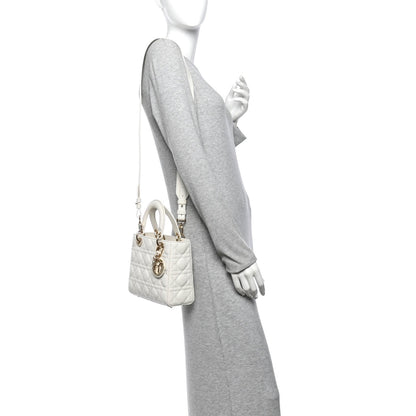 Lambskin Cannage Small My ABCDior Lady Dior White