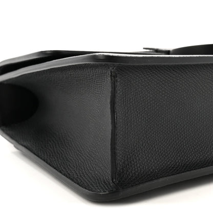 Ultra Matte Grained Calfskin 30 Montaigne Flap Bag Black