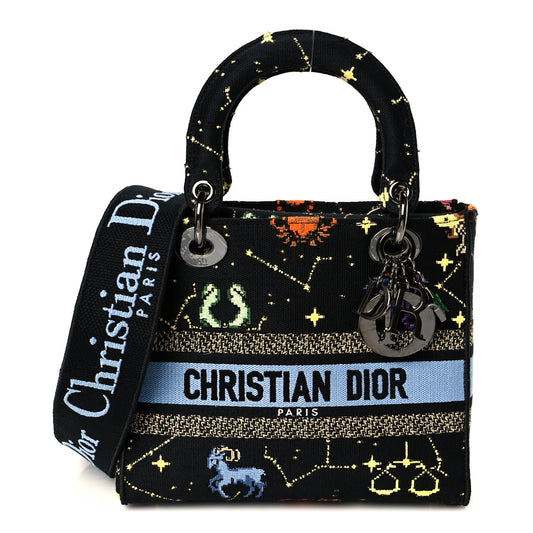 Canvas Pixel Zodiac Embroidered Medium Lady D-Lite Nero Multicolor