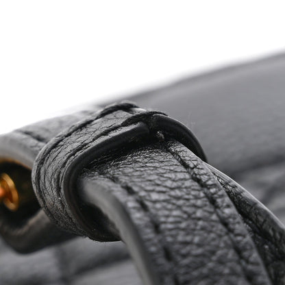 Supple Calfskin Cannage Caro Belt Pouch with Chain Black