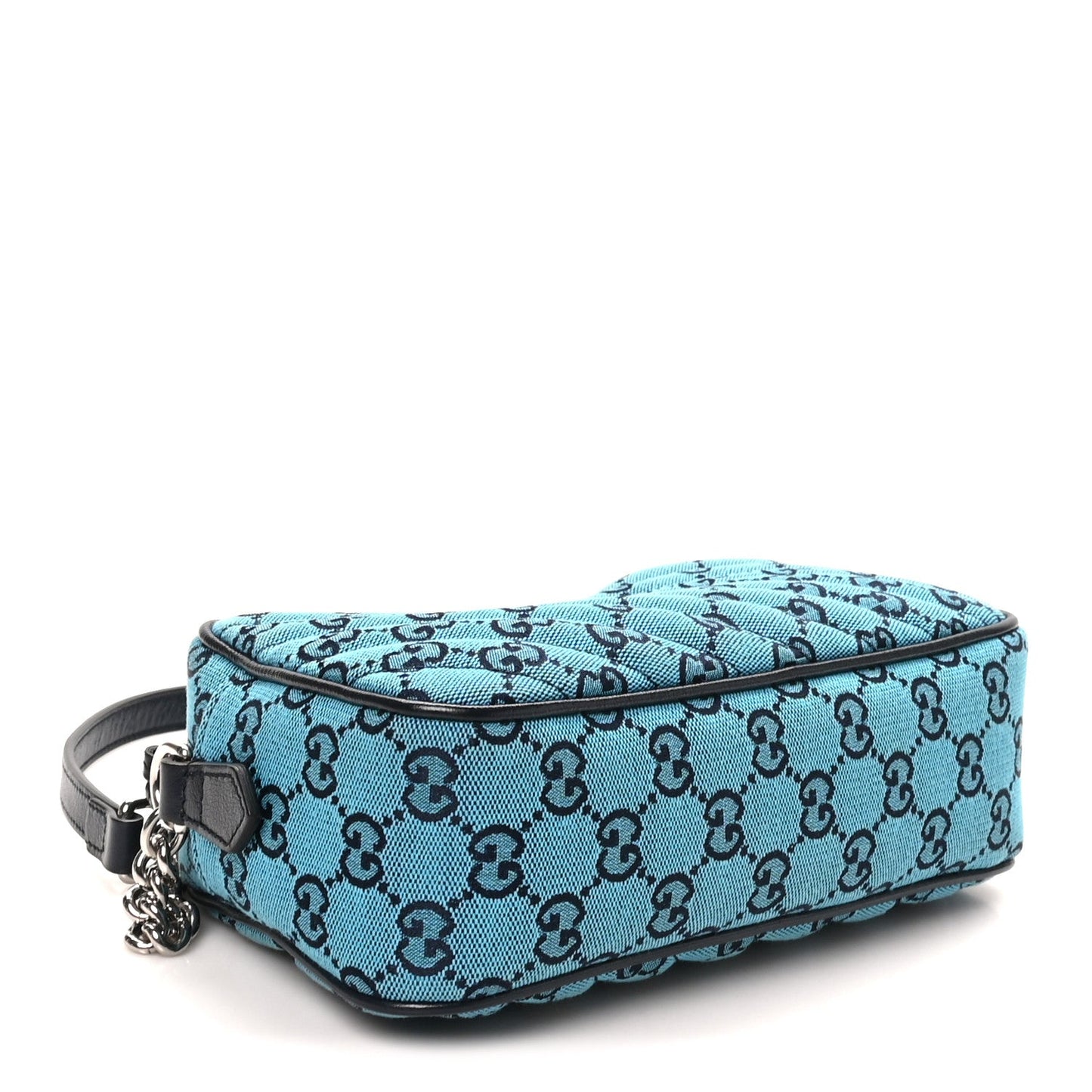 Monogram Multicolor Matelasse Diagonal Small GG Marmont Chain Shoulder Bag Light Blue Light Blue