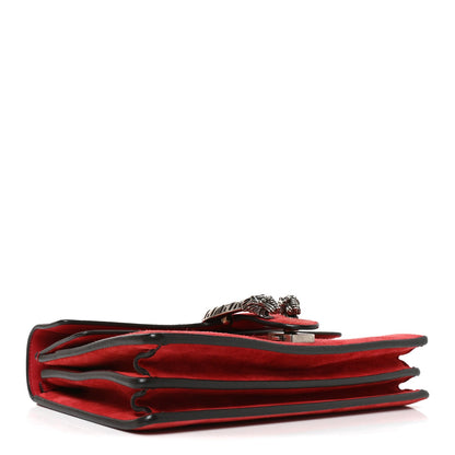 Suede Vitello Velvet Small Dionysus Shoulder Bag Vulcanic Red
