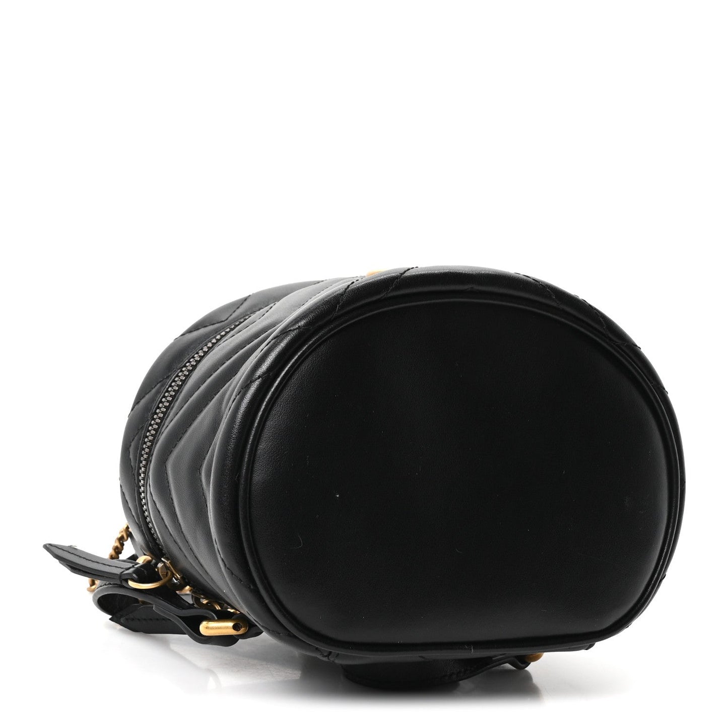 Calfskin Matelasse Mini GG Marmont Round Backpack Black