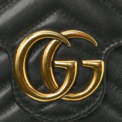 Calfskin Matelasse GG Marmont Chain Wallet Black
