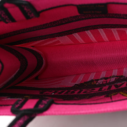 Canvas Embroidered Medium Jungle Pop Book Tote Fuchsia Multicolor