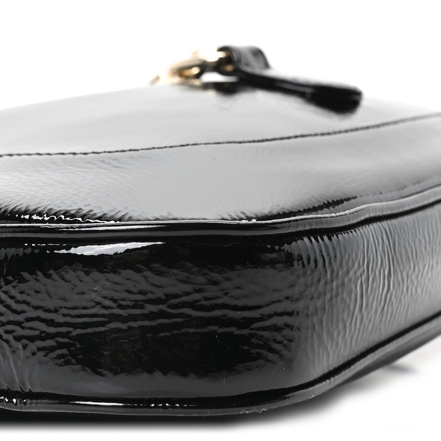 Patent Calfskin Small Jackie Shoulder Bag Black