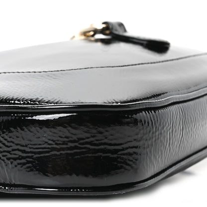 Patent Calfskin Small Jackie Shoulder Bag Black