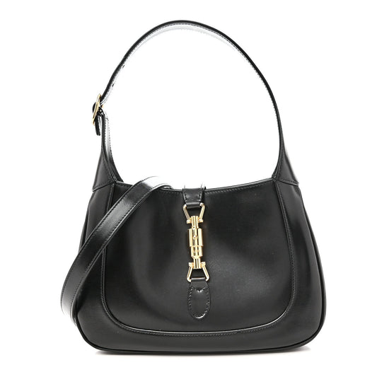 Boarded Dyana Lux Calfskin Small Jackie 1961 Hobo Black