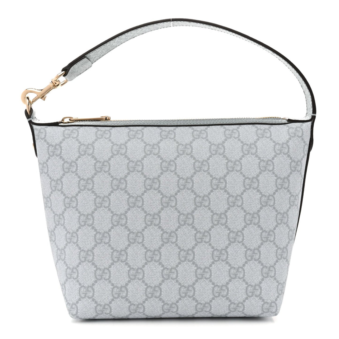 GG Supreme Monogram Textured Calfskin Web Super Mini Ophidia Shoulder Bag Light Blue