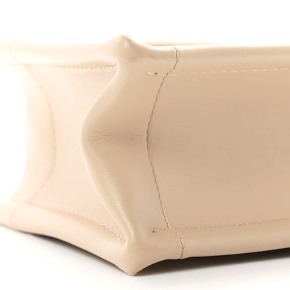 Calfskin Macrocannage Mini Book Tote Powder Beige