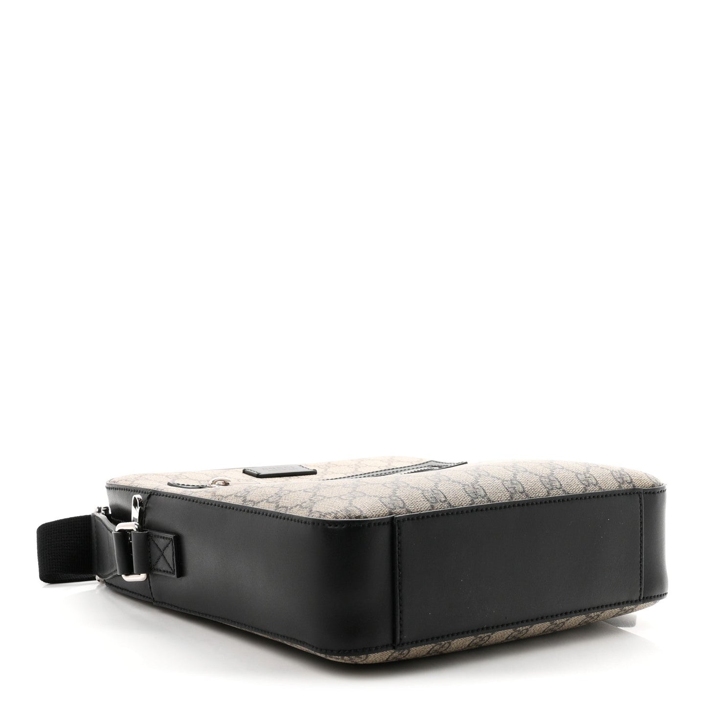 GG Supreme Monogram Flat Messenger Bag Beige Black New Acero