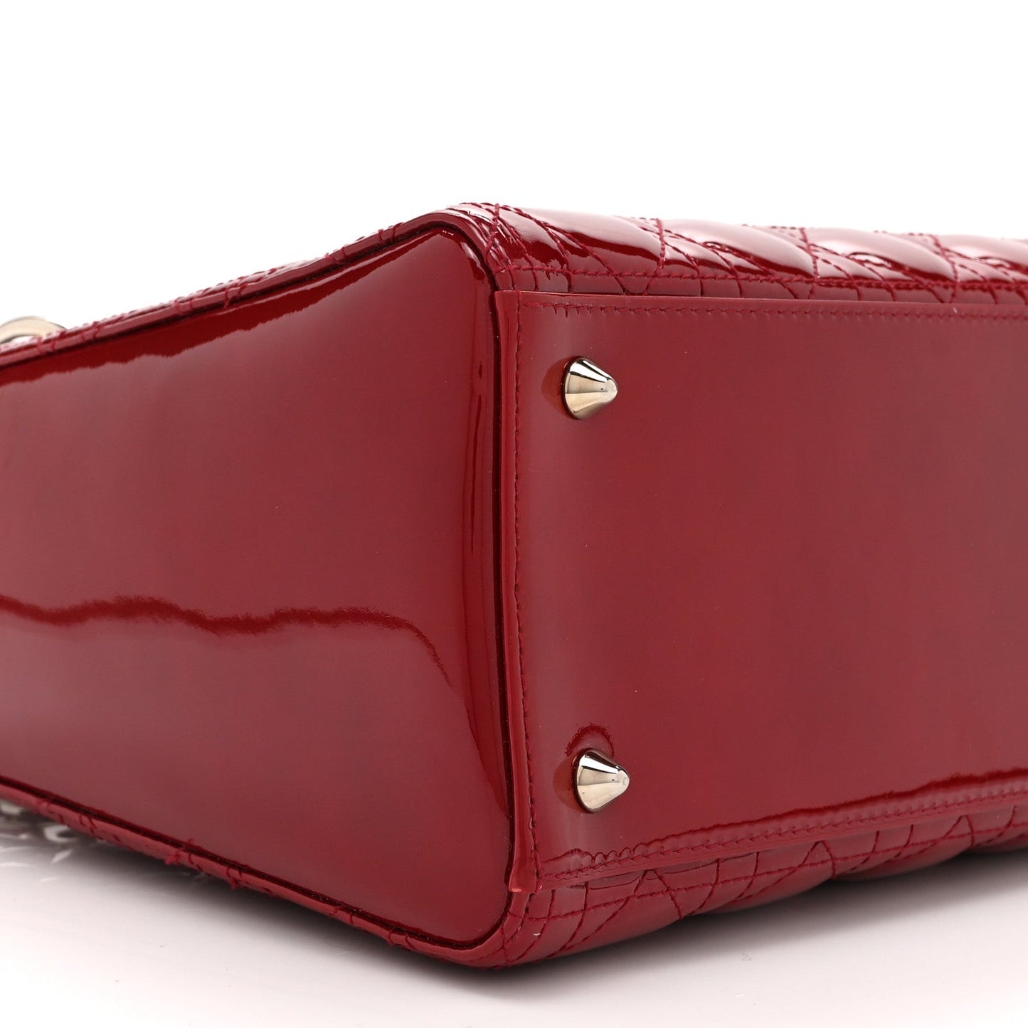 Patent Cannage Medium Lady Dior Red