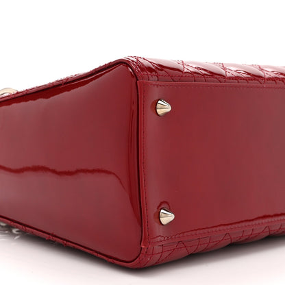 Patent Cannage Medium Lady Dior Red