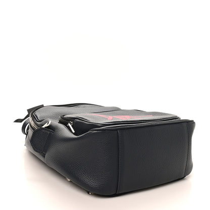 X SHAWN STUSSY Grained Calfskin Ox Head Crossbody Backpack Navy Blue