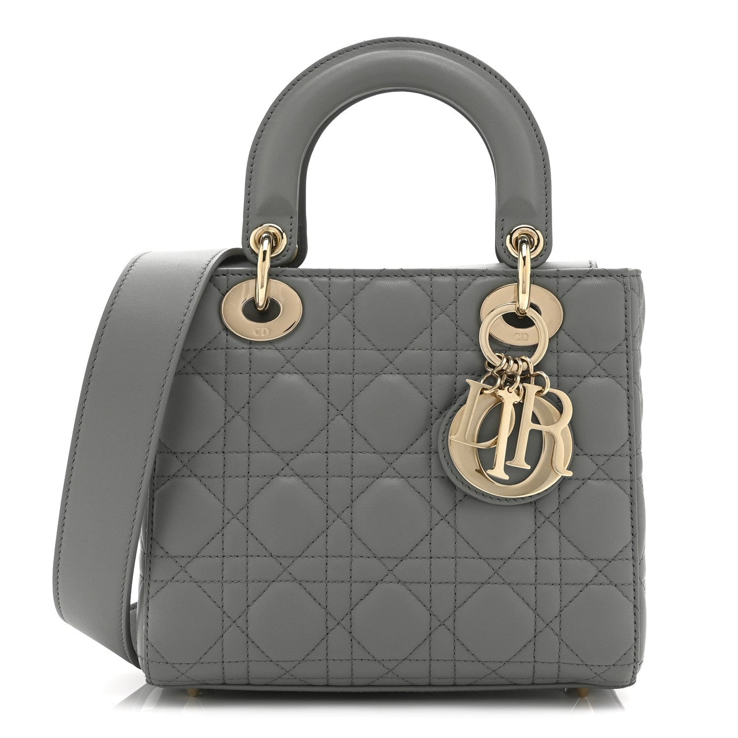 Lambskin Cannage Small My ABCDior Lady Dior Grey