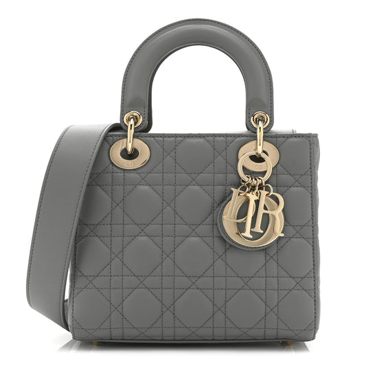 Lambskin Cannage Small My ABCDior Lady Dior Grey