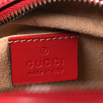 Calfskin Matelasse Mini GG Marmont Chain Shoulder Bag Hibiscus Red