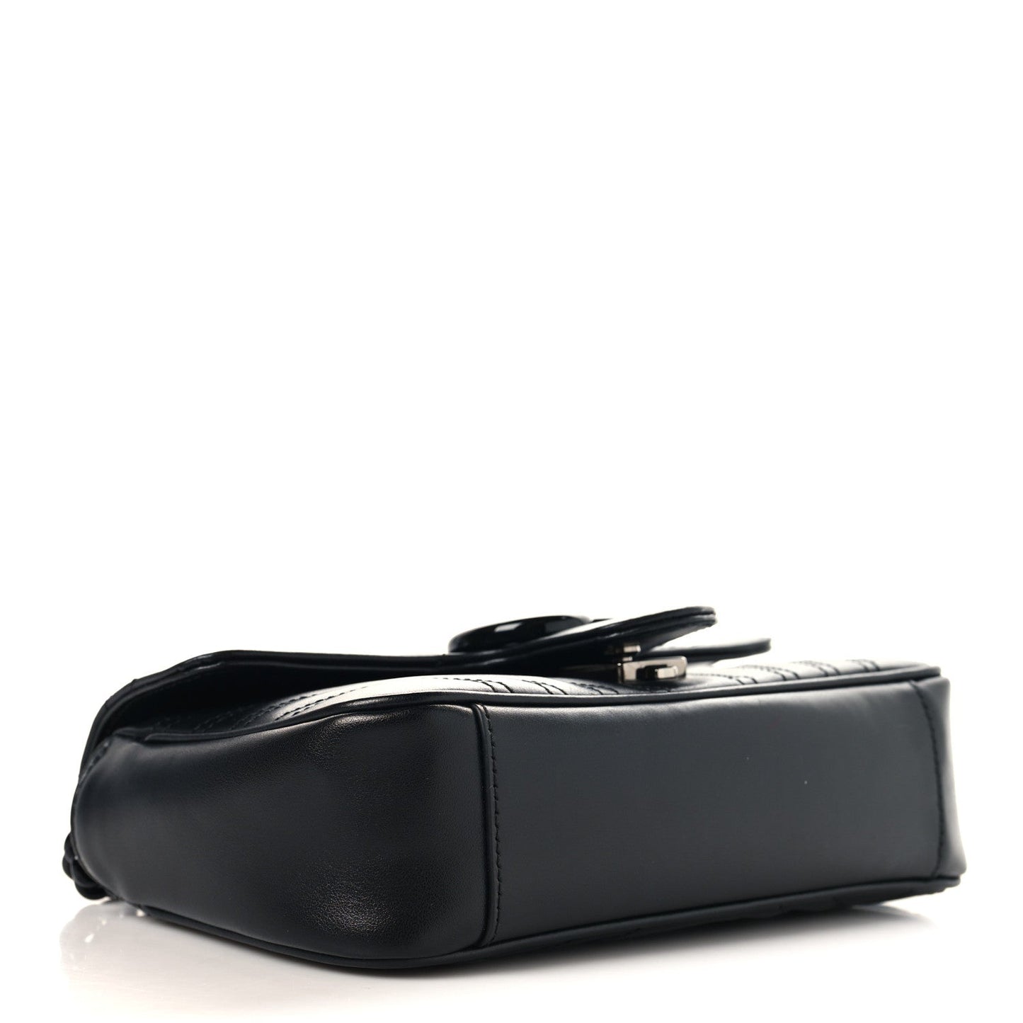 Calfskin Matelasse Monochrome Mini GG Marmont Shoulder Bag Black