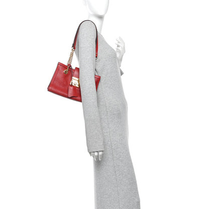 Guccissima Small Padlock Tote Red