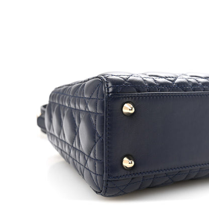 Lambskin Cannage Small Lucky Badges My Lady Dior Navy