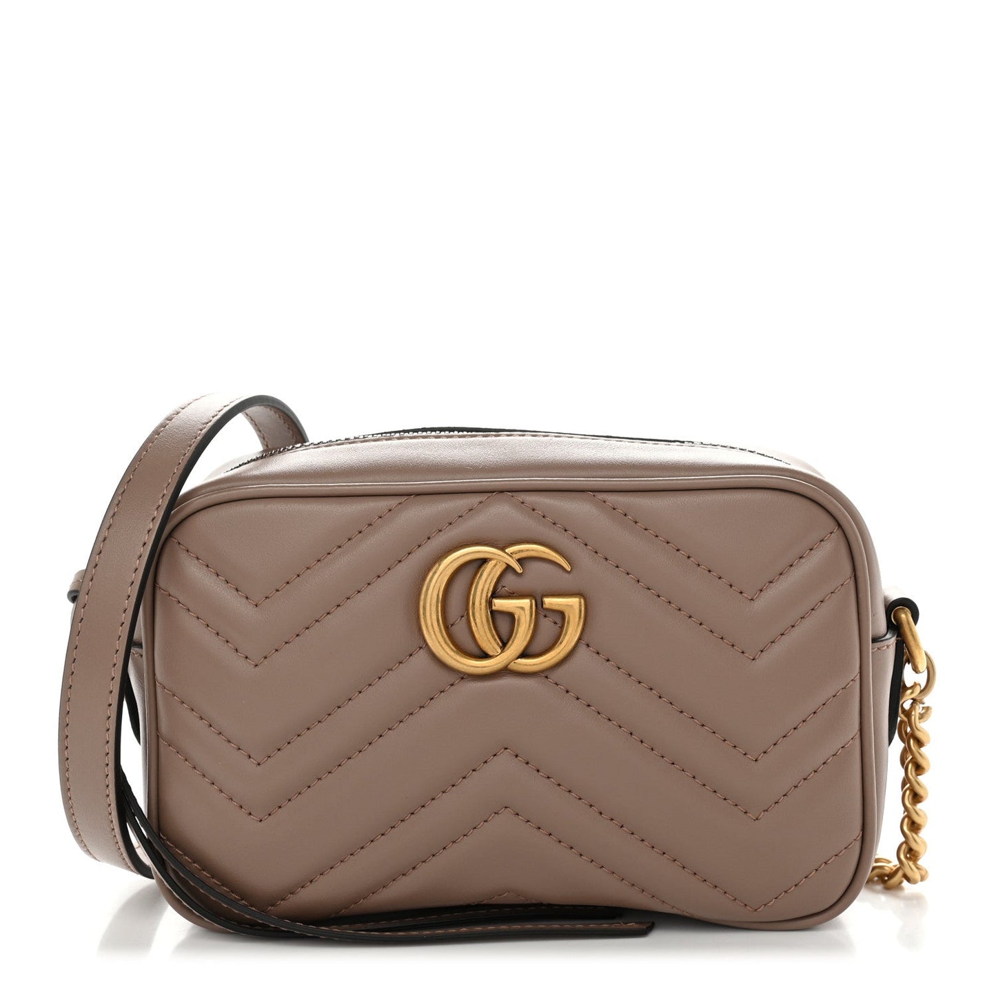 Calfskin Matelasse Mini GG Marmont Camera Bag Porcelain Rose