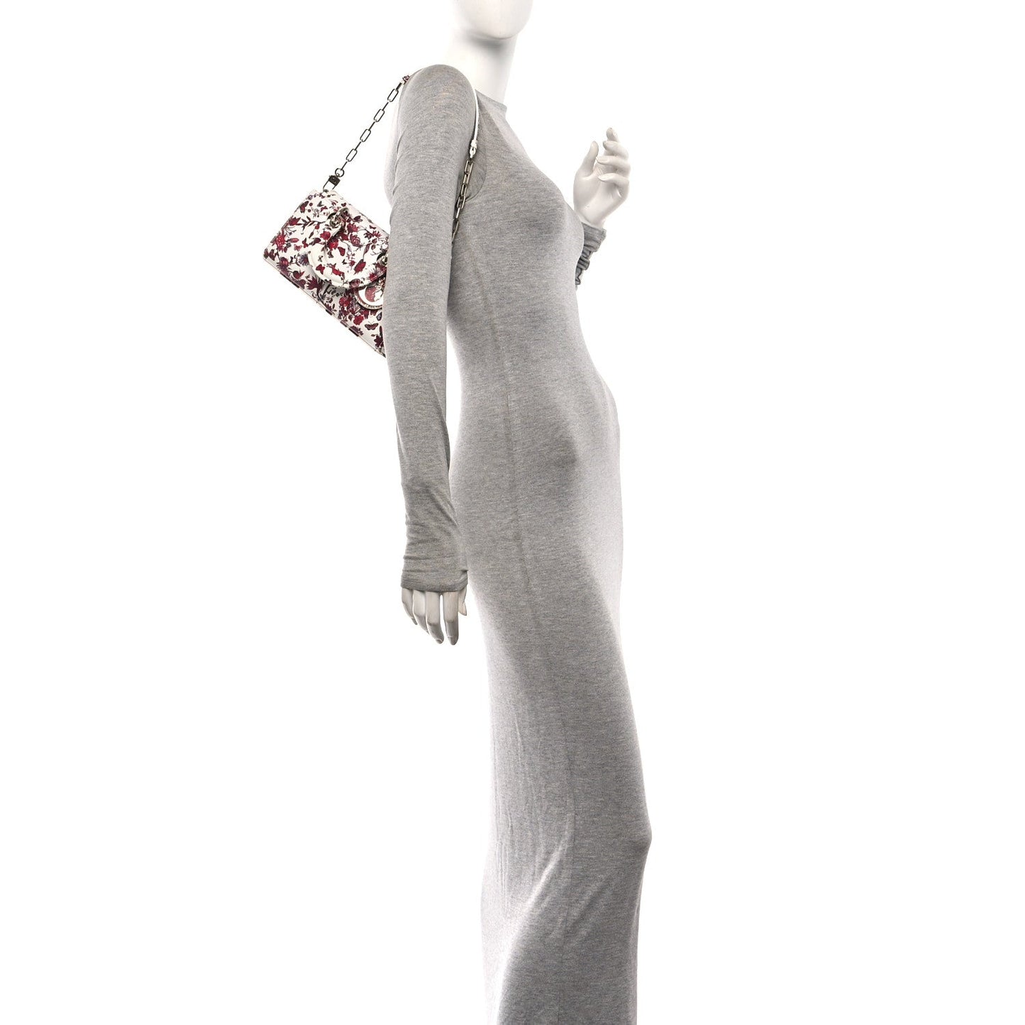 Calfskin Bead Embroidered Ramage Butterfly Lady D-Joy White