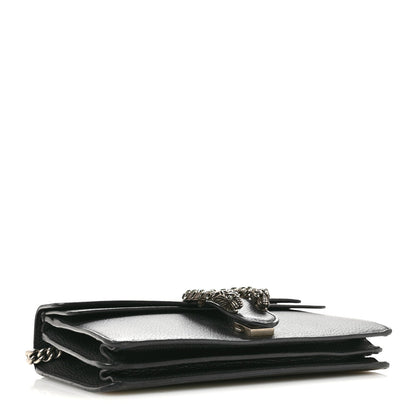 Pebbled Calfskin Small Dionysus Shoulder Bag Black