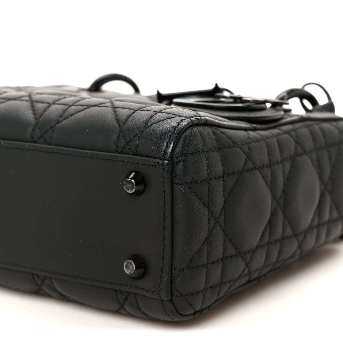 Ultra Matte Calfskin Cannage Mini Lady Dior Black