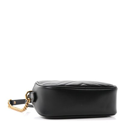 Calfskin Matelasse Mini GG Marmont Chain Shoulder Bag Black