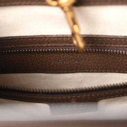 GG Supreme Monogram Web Textured Dollar Calfskin Medium Ophidia Tote Brown