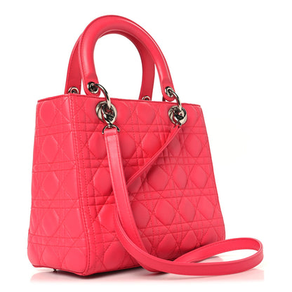 Lambskin Cannage Medium Lady Dior Pink