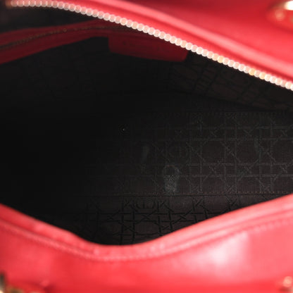 Lambskin Cannage Large Lady Dior Red