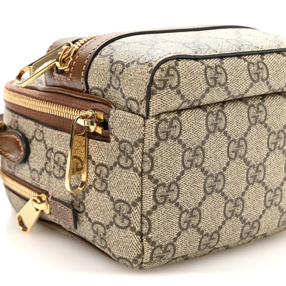 GG Supreme Monogram Azalea Calfskin Retro Interlocking G Multi-Function Bag Beige Ebony Brown Sugar