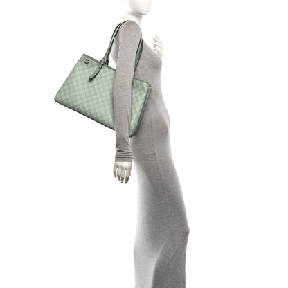 GG Supreme Monogram Emblem Large Tote Bag Sage Green