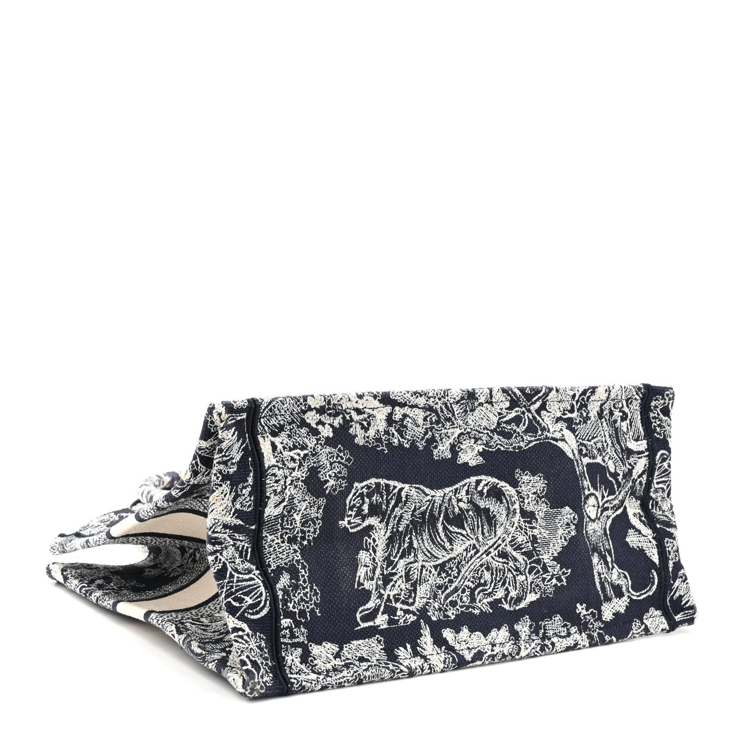 Canvas Embroidered Medium Dioriviera Toile De Jouy Book Tote Blue