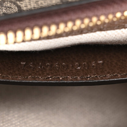 GG Supreme Monogram Textured Dollar Calfskin Mini Ophidia Chain Bag Beige Ebony