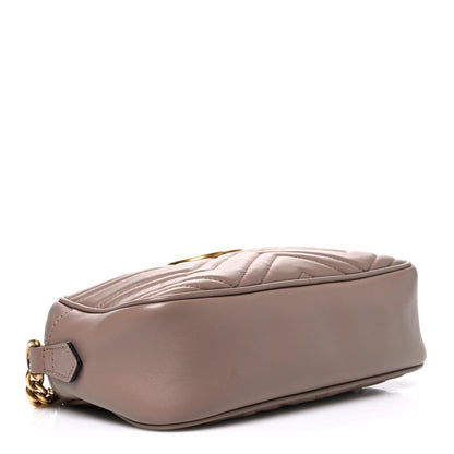 Calfskin Matelasse Small GG Marmont Chain Shoulder Bag Porcelain Rose