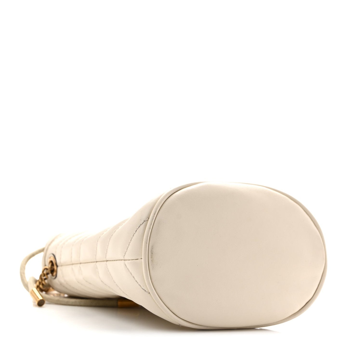 Calfskin Matelasse Mini GG Marmont 2.0 Bucket Bag White