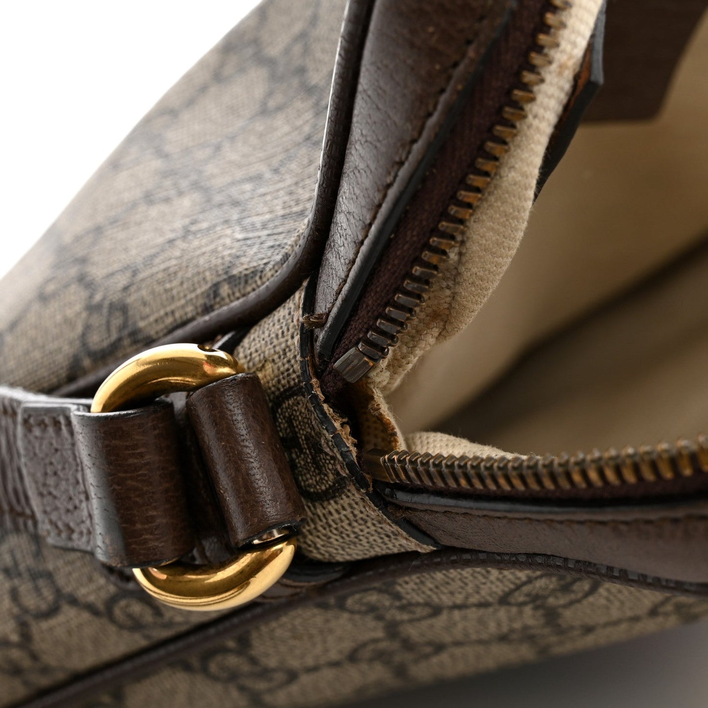 GG Supreme Monogram Web Small Ophidia Messenger Bag Brown