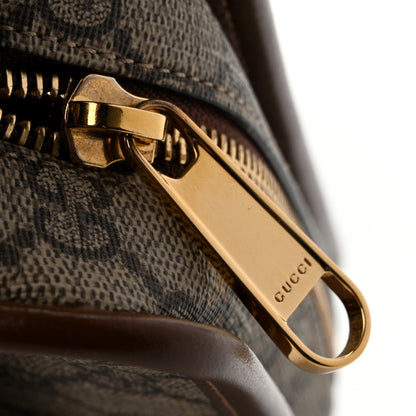 GG Supreme Monogram Azalea Calfskin Mini Retro Interlocking G Shoulder Bag Beige Ebony Brown Sugar