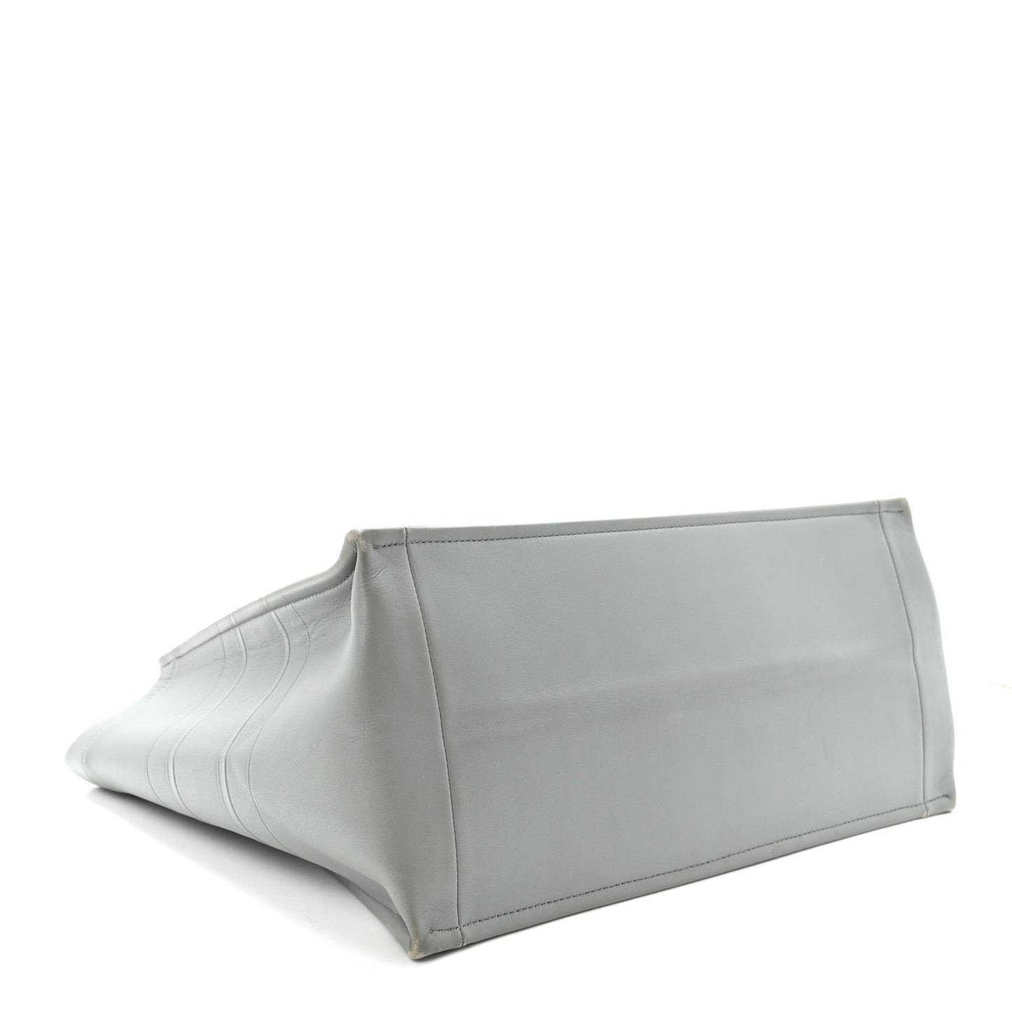 Calfskin Embossed Medium Book Tote Grey Stone