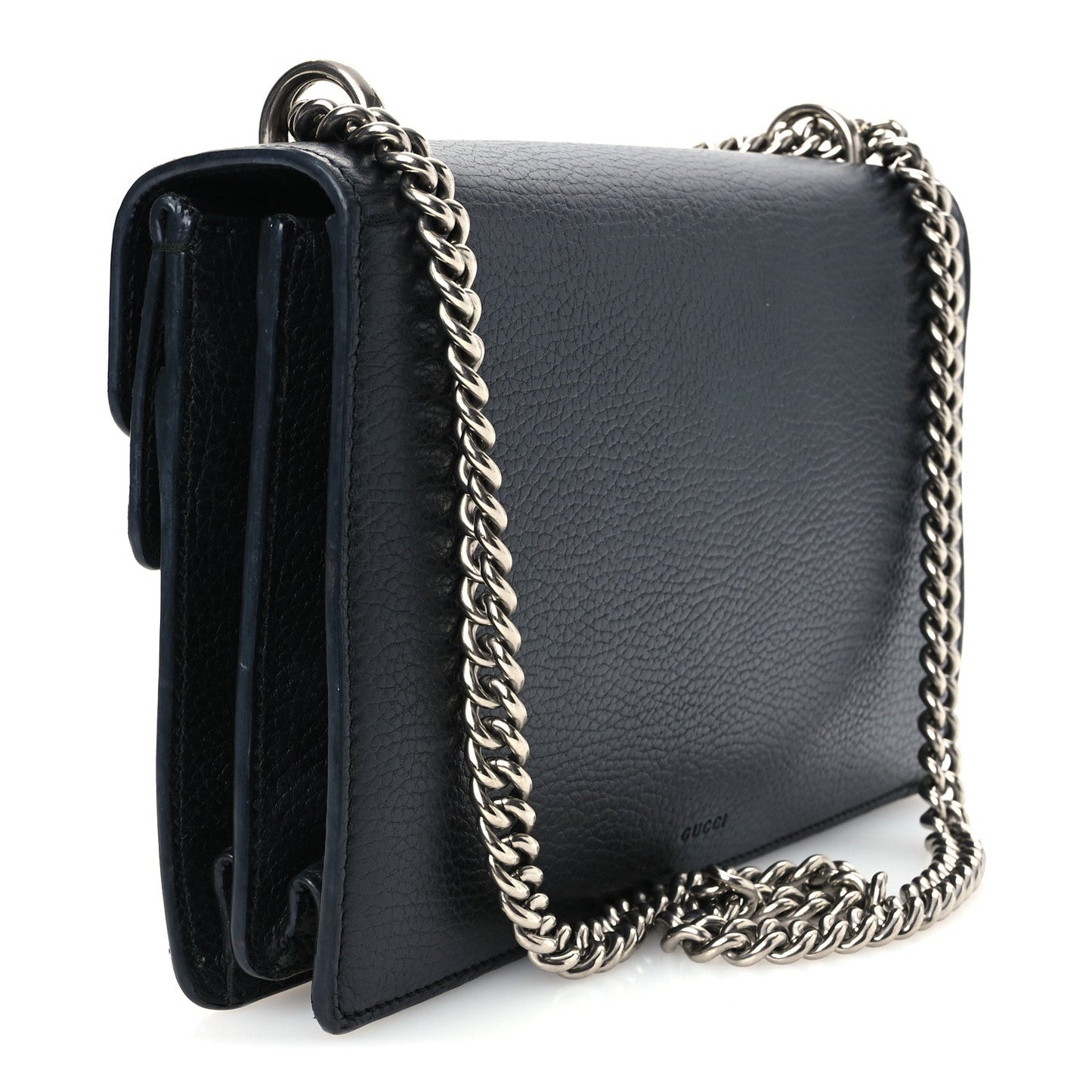 Pebbled Calfskin Small Dionysus Shoulder Bag Black