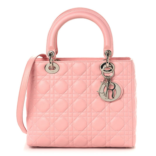 Lambskin Cannage Medium Lady Dior Light Pink