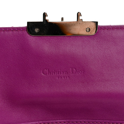 Lambskin Cannage Miss Dior Chain Wallet Dark Pink