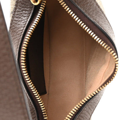 GG Supreme Monogram Textured Calfskin Web Mini Ophidia Half Moon Hobo Beige Ebony New Acero