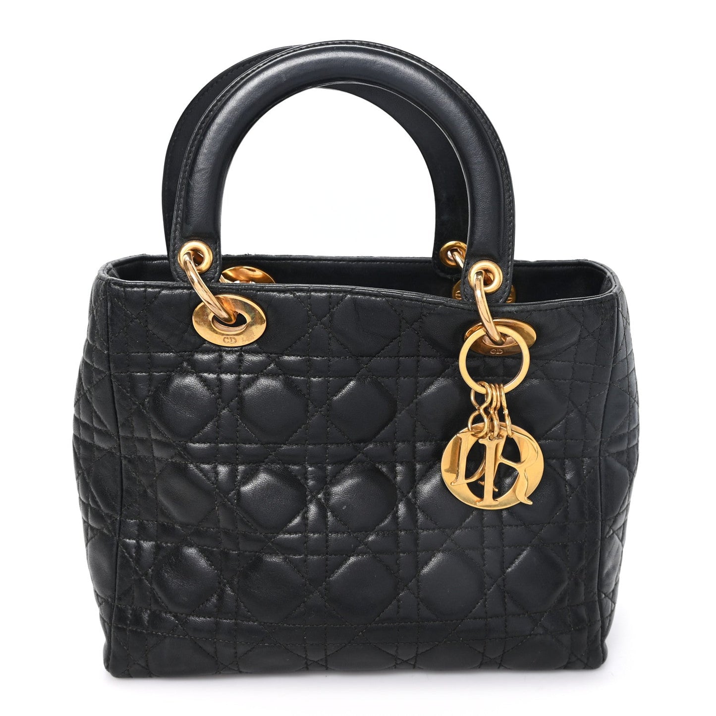 Lambskin Cannage Medium Lady Dior Black