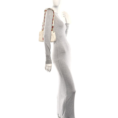 Calfskin Cannage Dioramour Heart Small Caro White Red