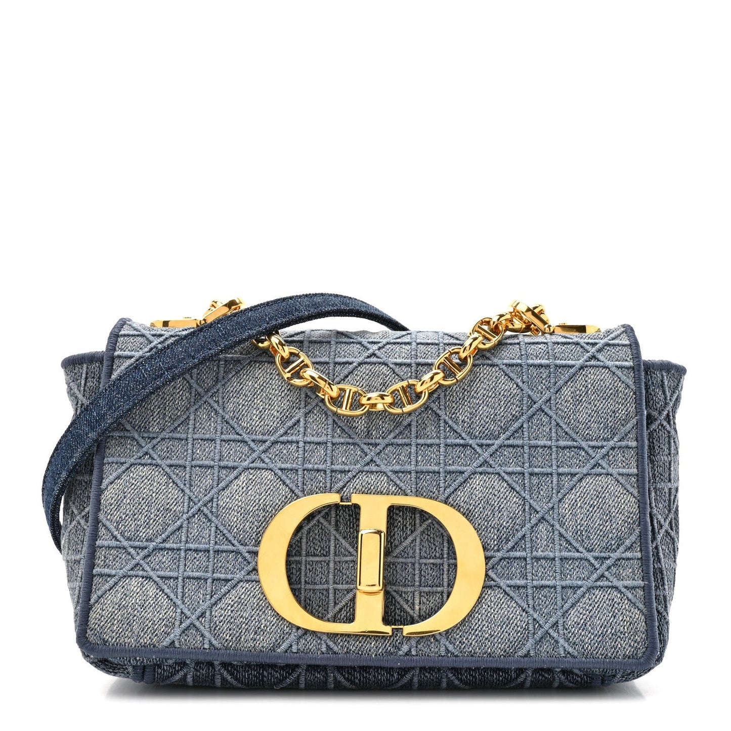 Denim Cannage Small Caro Bag Blue