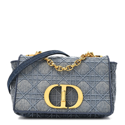 Denim Cannage Small Caro Bag Blue