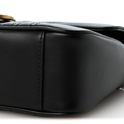 Calfskin Matelasse Medium GG Marmont Shoulder Bag Black